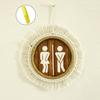 Cotton Thread Wooden Bathroom Sign Rustic Restroom Door Men Women Hanging Sign Restaurant Office