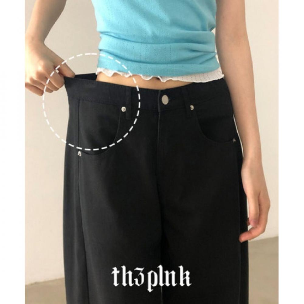 The Pink Hidden Banding Side Cut Wide Pants