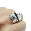 Silver One si Medieval Armor Ring for 925 Sterling Silver with One Size Fits Sizes Men, Garnet, All, 15-23