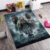 Vikings Season 2 Rectangular Rug, TV Series Poster Print Non Slip Floor Mat for Fan Living Room Bedroom Decor