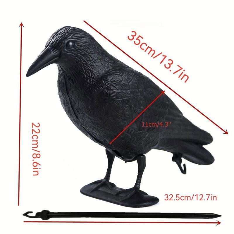 Decoration Simulation Plastic  Black Crow Raven Bird Repellent Pest Control Pigeon Repellent Garden Decoration Outdoor