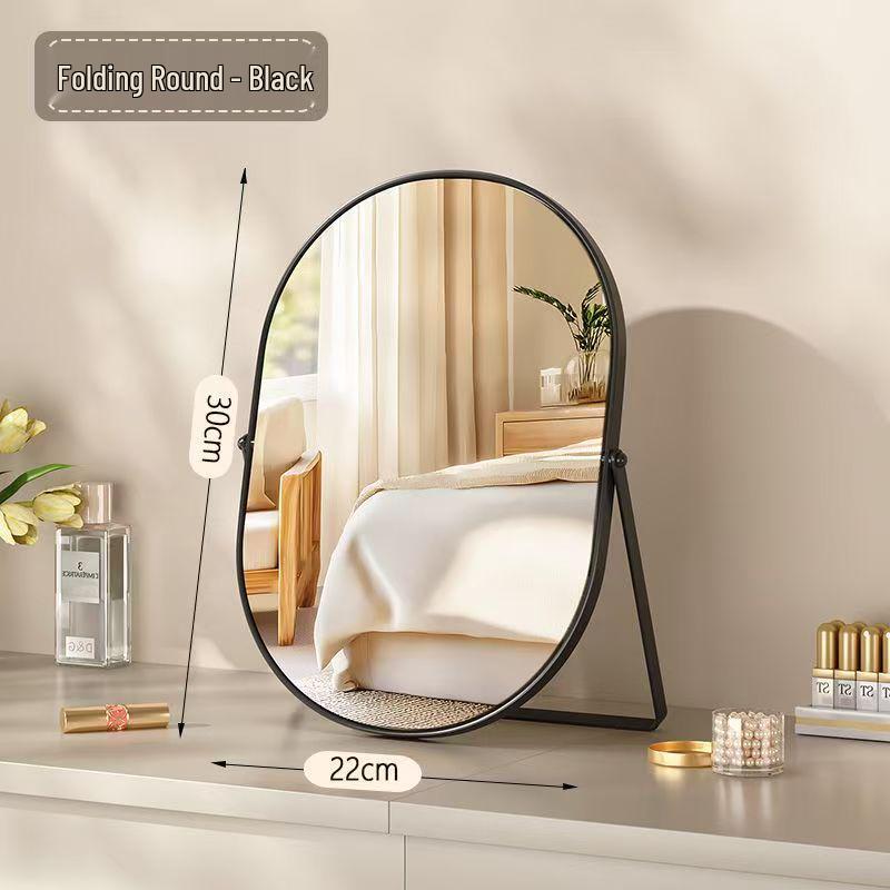 Espejo de Tocador Cuadrado Grande Retro de Hierro Forjado - Acabado Plateado