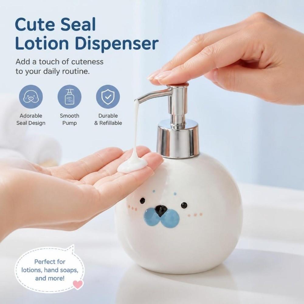350ML Ceramic Hand Sanitizer Bottle Pump Style Seal Head Lotion Dispenser  Kitchen