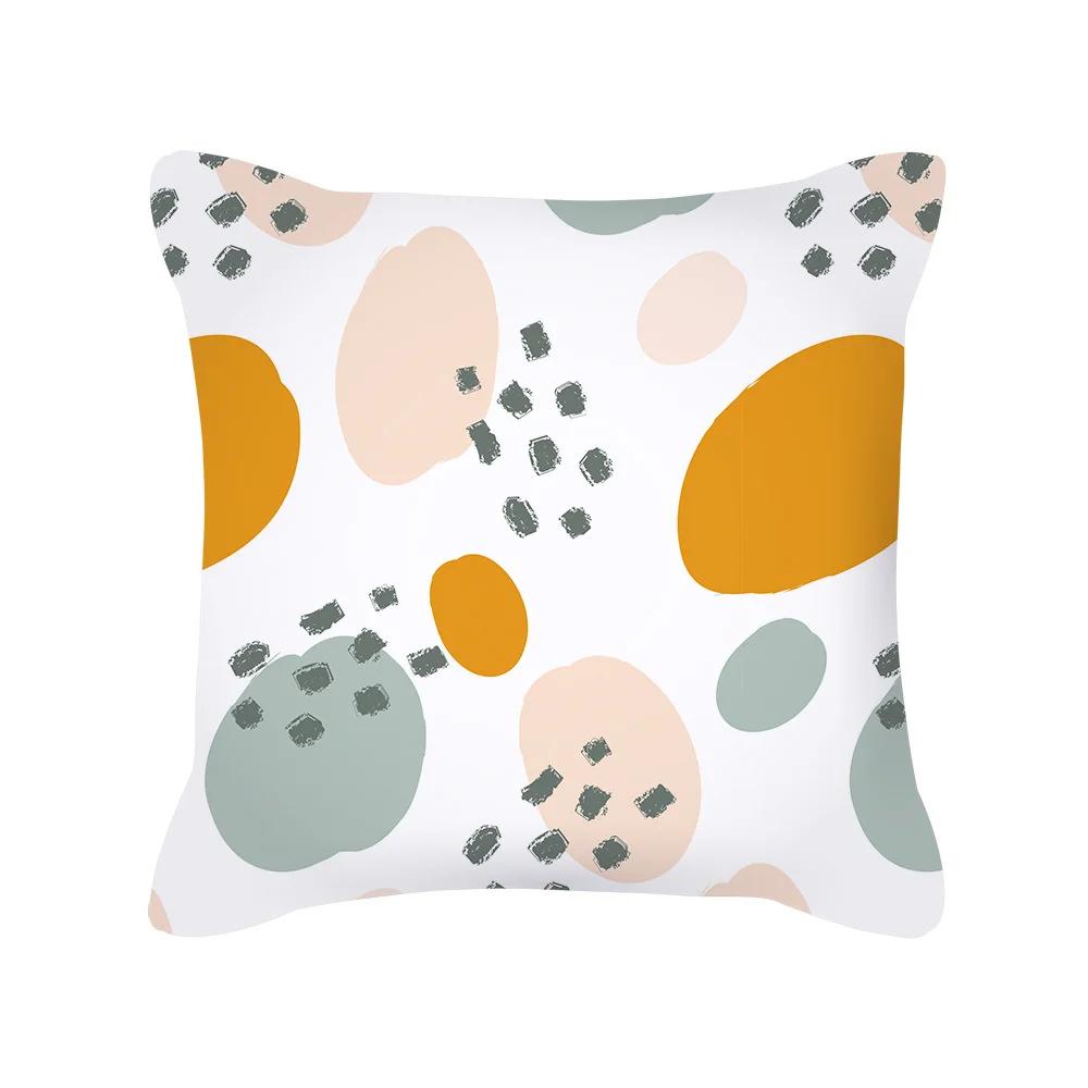 Morandi Color Geometric Abstract Peach Skin New Home Decoration Pillowcase Nordic Cushion Cover