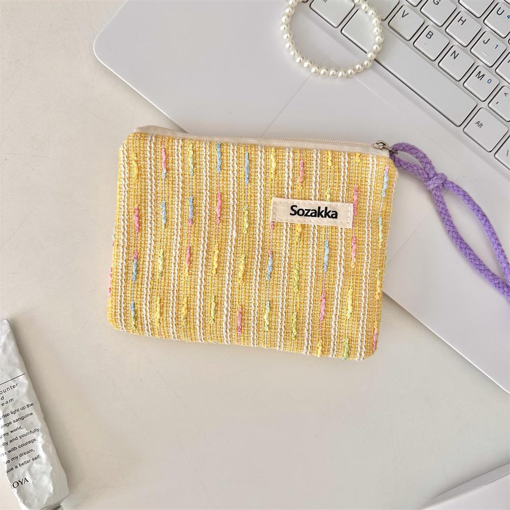 

Милая маленькая косметичка: Портативный студенческий органайзер для наушников, помады и косметики для девочек жёлтый