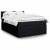 Exclusive House - Slatted Bed Base with Mattress Black 140x190 Cm Fabric