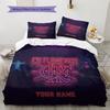 Custom Name Flamengo Pattern Bedding Quilt Set  Home Decoration  Gift (1 * Duvet Cover + 2 * Pillowcase  Without Core)