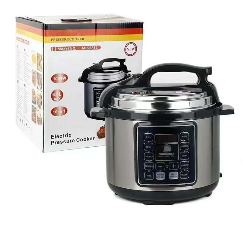 6L Explosion-Proof Pressure Cooker: Thickened, Large Capacity, Multifunctional with Preset Timing for Household Use