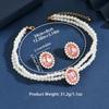 3-teiliges Damenmode Imitationsperlen Geometrisches Set Halskette Ohrringe Zirkon Set Leicht designt Weihnachtsgeschenk