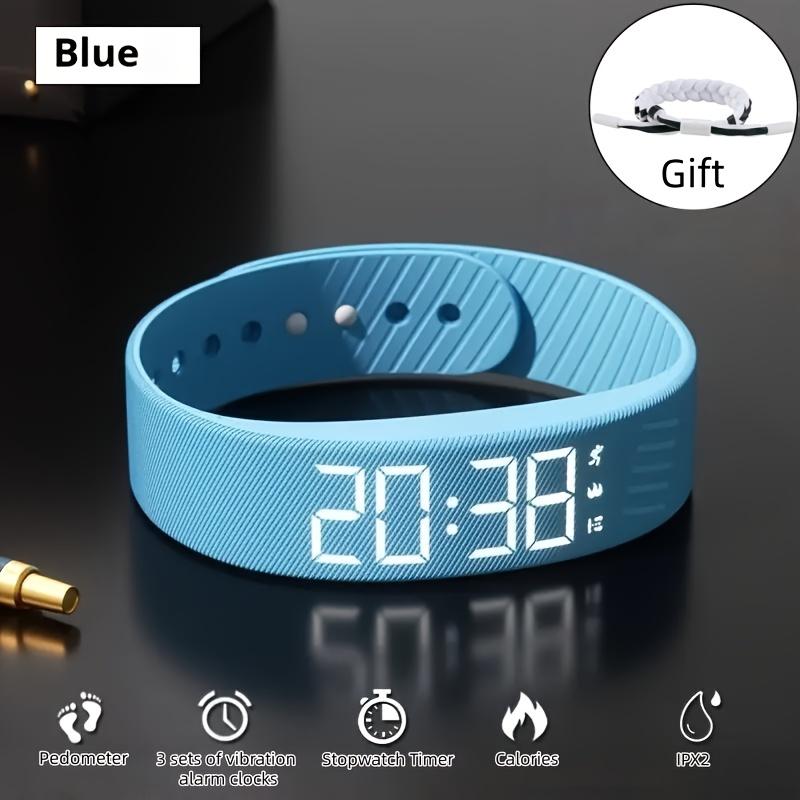 Multi-Functional Kids Digital Watch with Pedometer Alarm Luminous Display Silicone Strap and Bracelet Set White