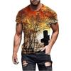 3D digitally printed men's T-shirt, casual crew neck short sleeves