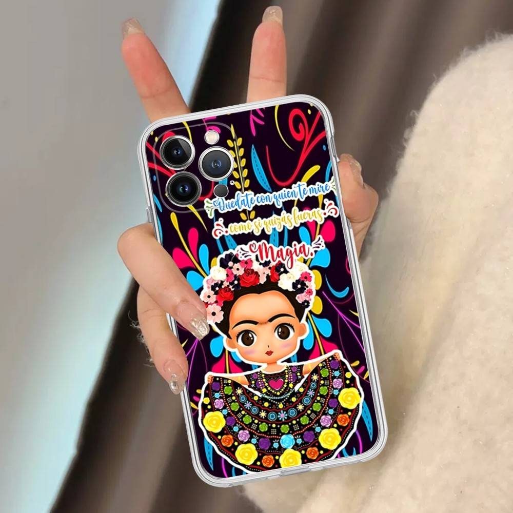 Fashion F-Frida K-KahlosS Phone Case For IPhone 17 16 15 14 13 11 12 Pro Max 16 Plus Transparent