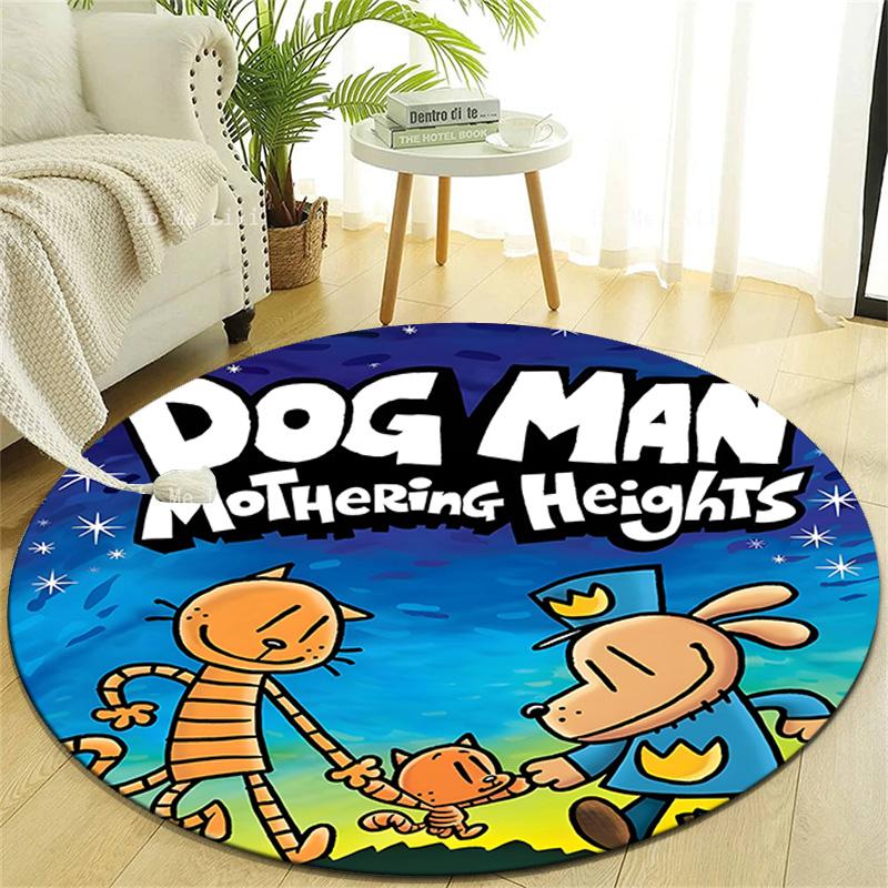 1pc DogMan2 Design Printed Area Round Carpet for Bedroom Living Room Home Decor Rugs Mat Non Slip Mat Rug for Bedside
