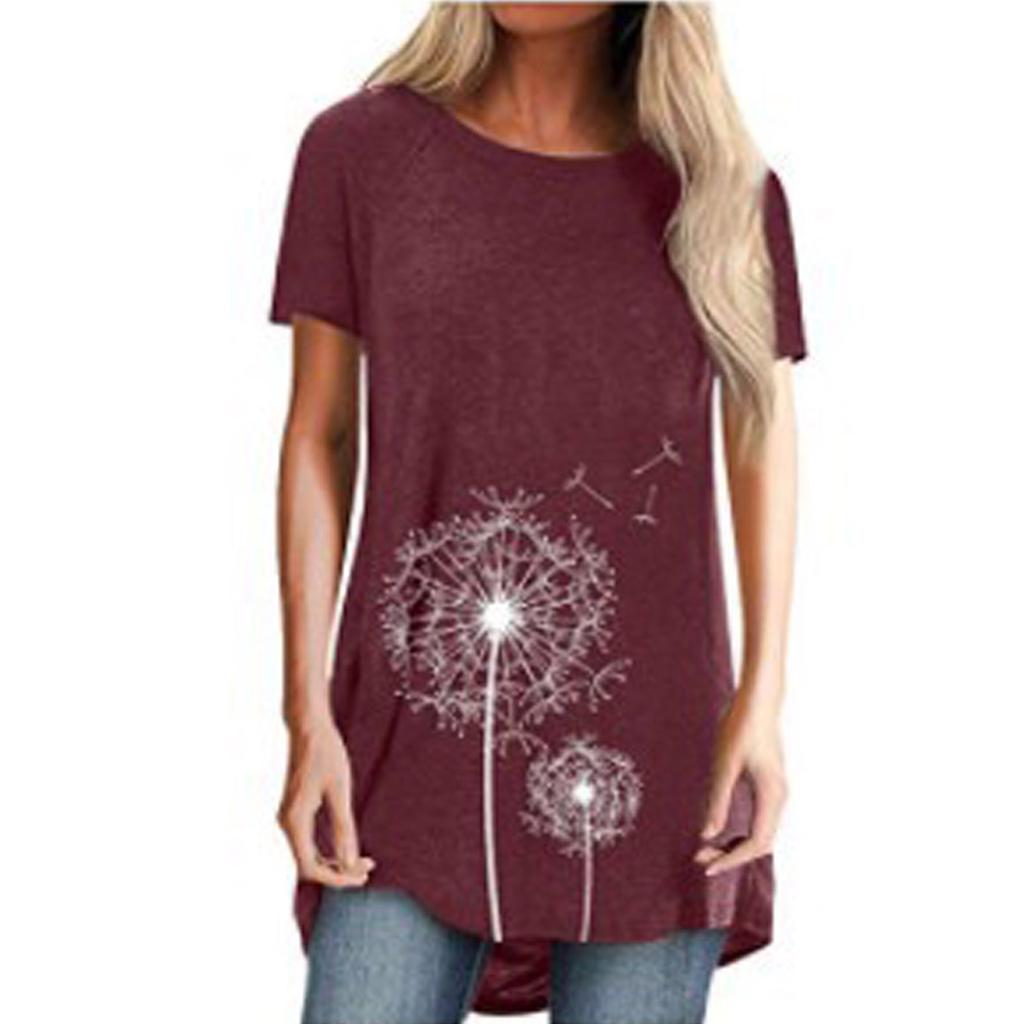 Women's Plus Size  Print T-shirt Short Sleeves Casual Blouse Loose Tops