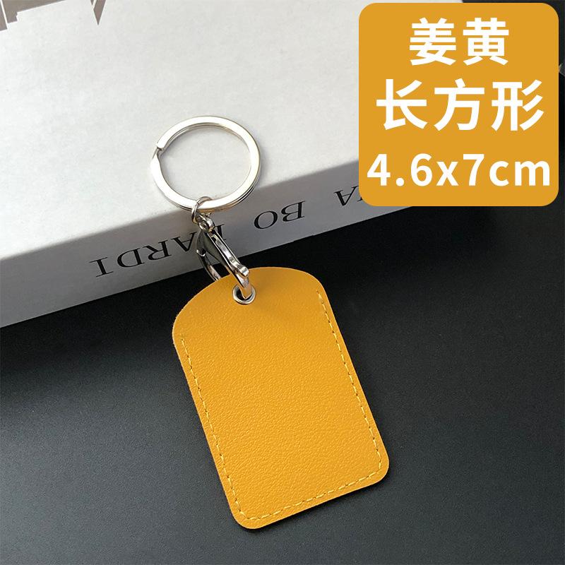 Access Card Case Leather Card Holder Keychain Key Ring Door Lock Access Tags ID Case Keychain Access Card Bag