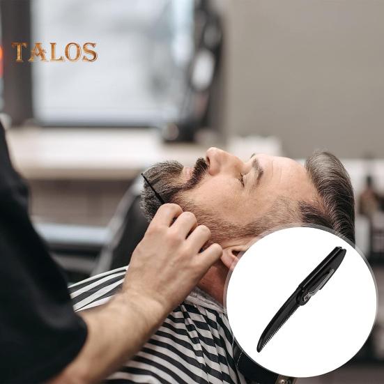 Zusammenklappbarer Schnurrbartkamm, tragbarer Bartkamm, feine Zähne, Taschenkamm aus Kunststoff, antistatisch, für unterwegs, Mini-Männer, Schnurrbart-Styling, Pflegekamm