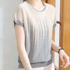 Women Sweaters Pullovers 2025 Summer Short Sleeve O-Neck Print Knitted Sweater Women Tops Pullover JJ310
