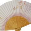 folding flowing water and cherry blossom white carved paper 35 cm [Koshōdō] Kyoto-style fan, design, circle, medium-sized fan, ribs, scented, women's,