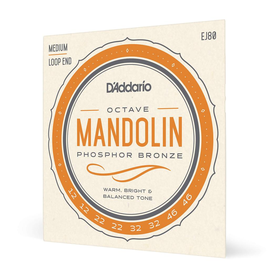 Mandolino Ottava Phosphor EJ80 Corde D'Addario, Bronzo, Medio, .012-.046