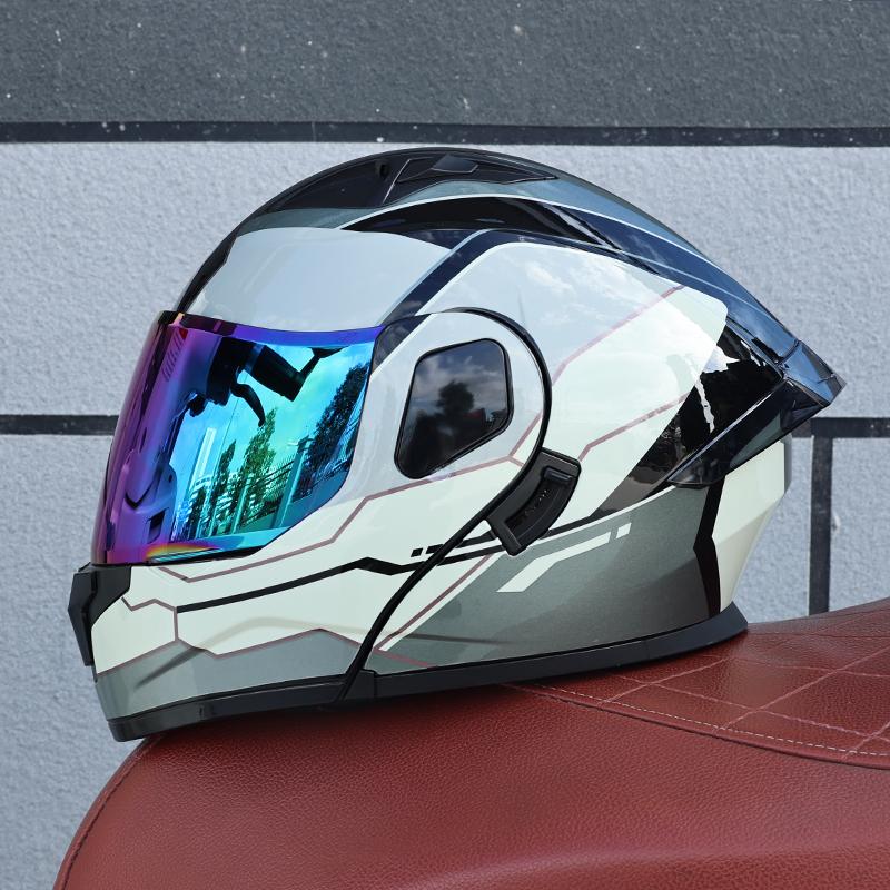 103-ORZ-Motorcycle Helmet, Men's and Women's Open Face Helmet, Dual Mirror, Summer Full Face Helmet, Four Seasons