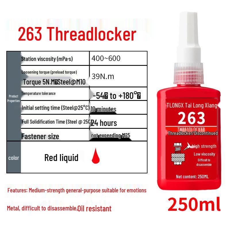 243 Screw Glue: Medium-High Strength Threadlocker and High Temp Resistant Sealant