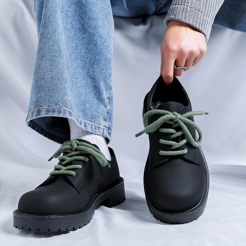 Fashion Thick soled men's leather shoes Trendy designer luxury style Fashion Party Outdoor leisure street Handsome youth shoes New