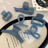 Vintage Delicate Geometric Hollowed-out Blue Polka-Dot Hair Claw Simple Fashion Pvc Large Shark Clip Hair Accessories