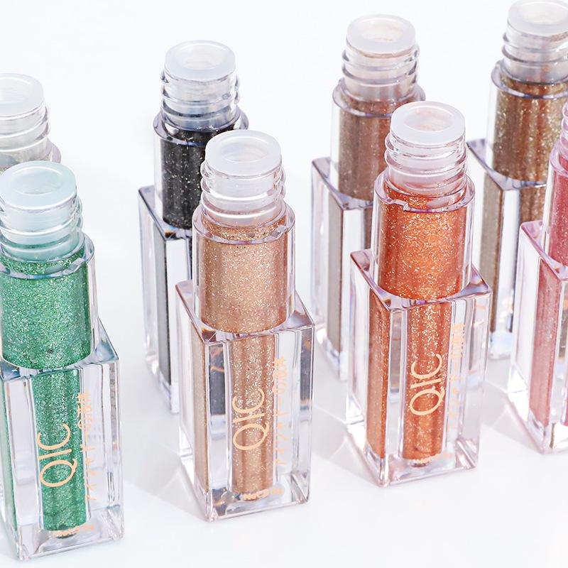 Makeup Diamond Pearlescent Liquid Eyeshadow, Shining Colorful Eyeshadow Liquid Matte Highlight Eight Color Eyeshadow