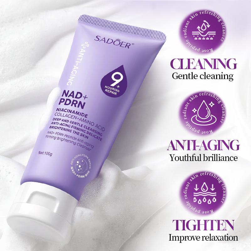 Sadoer Niacinamid Gesichtsreiniger 100g, Anti-Aging Straffendes Tiefenreinigung Gesichtsreiniger mit Kollagen & Aminosäure, Aufhellende Zarte Hautpflege
