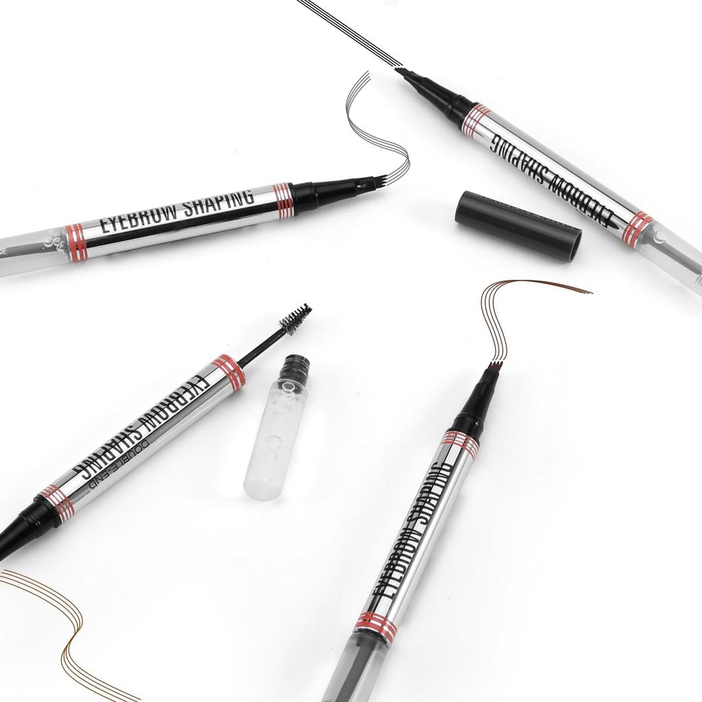 Boobeen Augenbrauenstift und Klarer Augenbrauen-Microblading-Augenbrauenstift und Klare Augenbrauen-Wimperntusche Natürliches Augenbrauen-Formgebungs-Definierungs-Kit 2-in-1 Gel, & Mascara, &