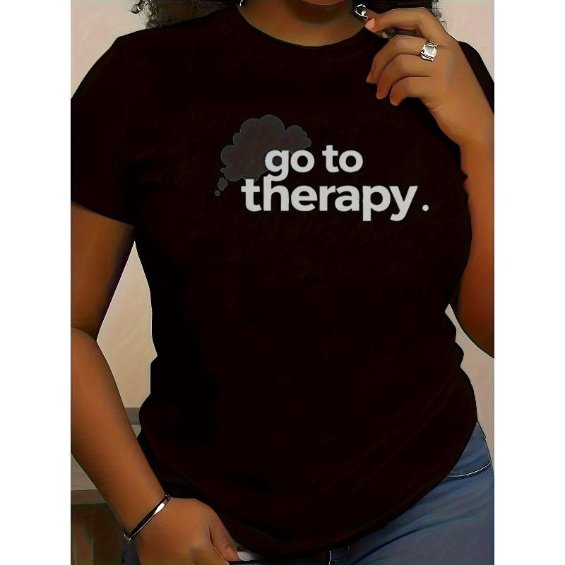

Women s T-Shirt - Short Sleeve Round Neck Tee Lettering & Cloud Graphic, Black with White Print for Therapists, Advocates & Casual Attire S чёрный