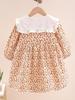 2025 Girls' Floral Princess Long Dress with Peter Pan Collar – Trendy Spring/Autumn Fashion