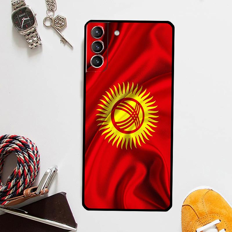 Kyrgyzstan Flag Case For Samsung Galaxy S24 Ultra S20 S21 S22 S23 Plus S9 S10 S24 FE S25 Ultra Cover Coque