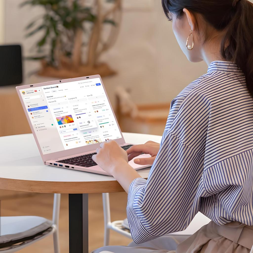 N150 Slim Laptop with Office Windows 11 4C4T DDR5 12GB RAM 512GB NVMe 2280 Expandable up to Lightweight and Bluetooth Support 15.6-inch 2024, Pro, +