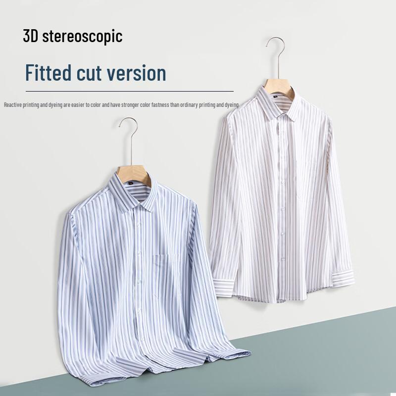 MUSHILANG Men's Striped Linen Cotton Modal Casual Shirt