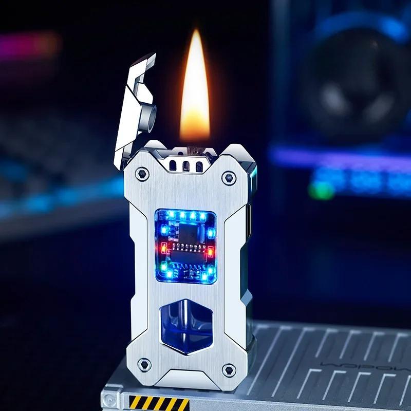 Gravity Sensing Point Oil Electric Dual-use Lighter Transparent High-end Gift Type-C Fast Charging