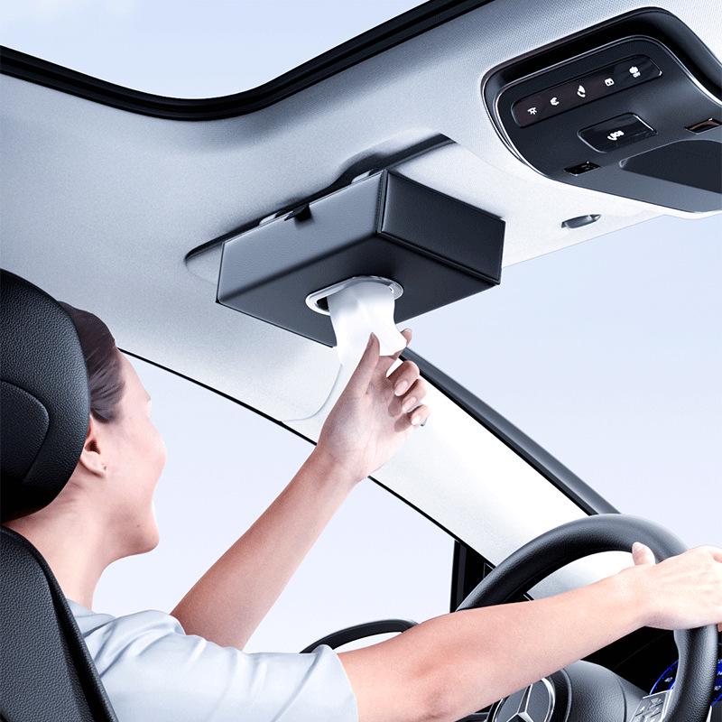 Car Sun Visor Tissue Box - Hanging Tissue Bag for Car Roof