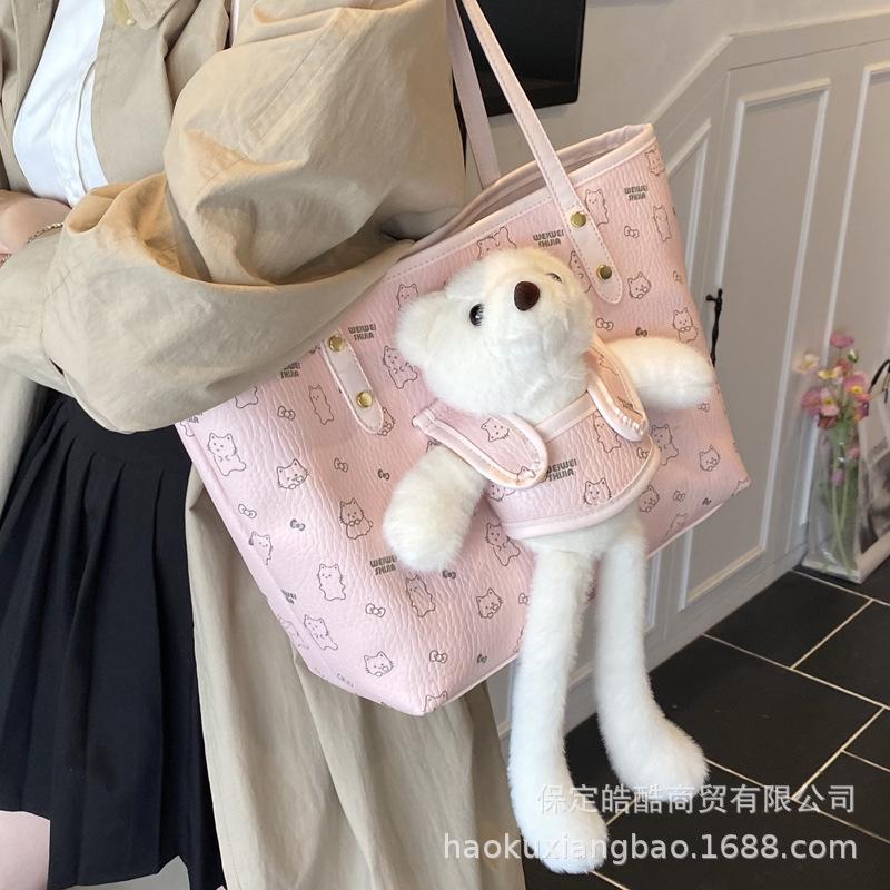 Simple Printing Large Capacity Tote Bag 2025 New Women's Commute Casual Fashion Trendy Shoulder Bag