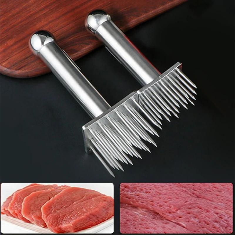 Stainless Steel Loose Tender Meat Hammer Beef Pork Chops Meat Tenderizer Cooking Meat Tenderizer Tool Tenderizer Meat Needle