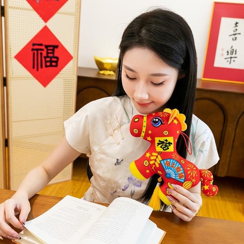 Cute Plush Horse Doll Pendant 11/13/16/24CM Pony Figurine Horse Ornament  Chinese New Year Gift