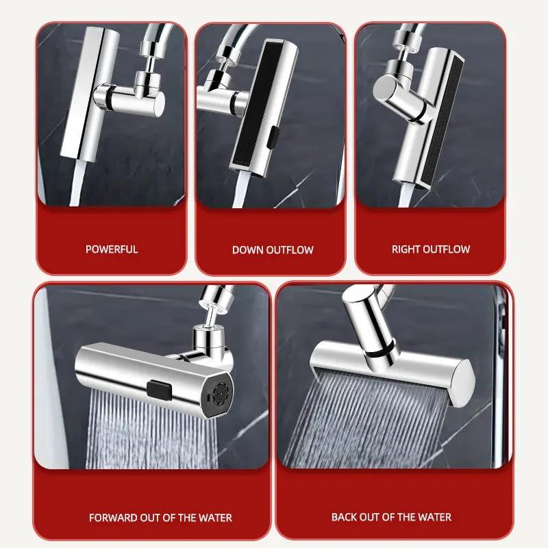 1/2pcs Easy Install Swivel Faucet Extender, 3-in-1 Spray Head for Sink, Upgrades Your Kitchen Tap, No Plumber Needed