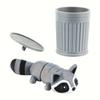 3D Printed Articulated Raccoon Fidget Toy withTrash Can Multi-Jointed Movable Animal Landscape Decorations Desktop Home Model