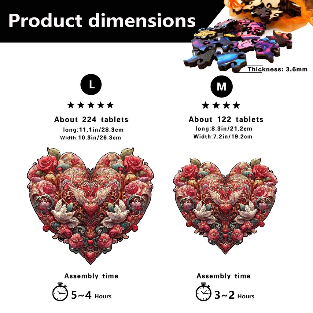 Love Puzzle Toy Piggy Bank Model, Difficult Decompression, Handmade Wooden Special-Shaped Puzzle