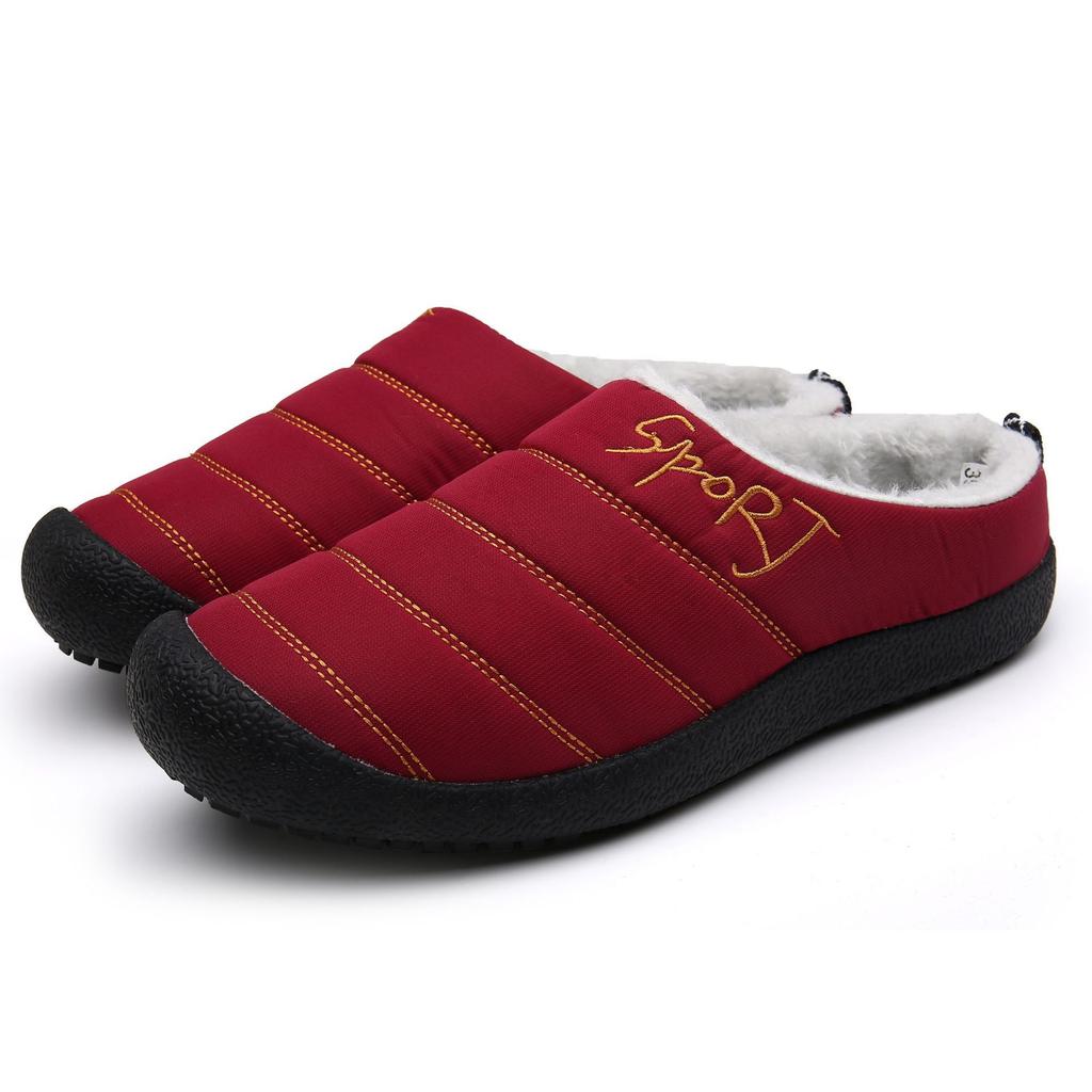 Men's and Women's Velvet Warm Cotton Shoes Indoor Casual Cotton Mop Hot Winter Wear-resistant Women's Lightweight Cotton Shoes