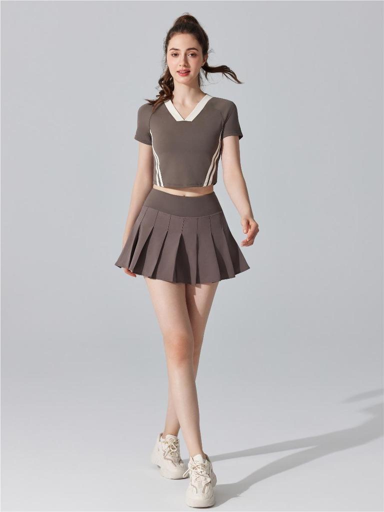 Antibacterial Pleated Athletic Skirt: Nude Feel, Quick-Dry, Anti-Exposure, Yoga, Golf, Tennis