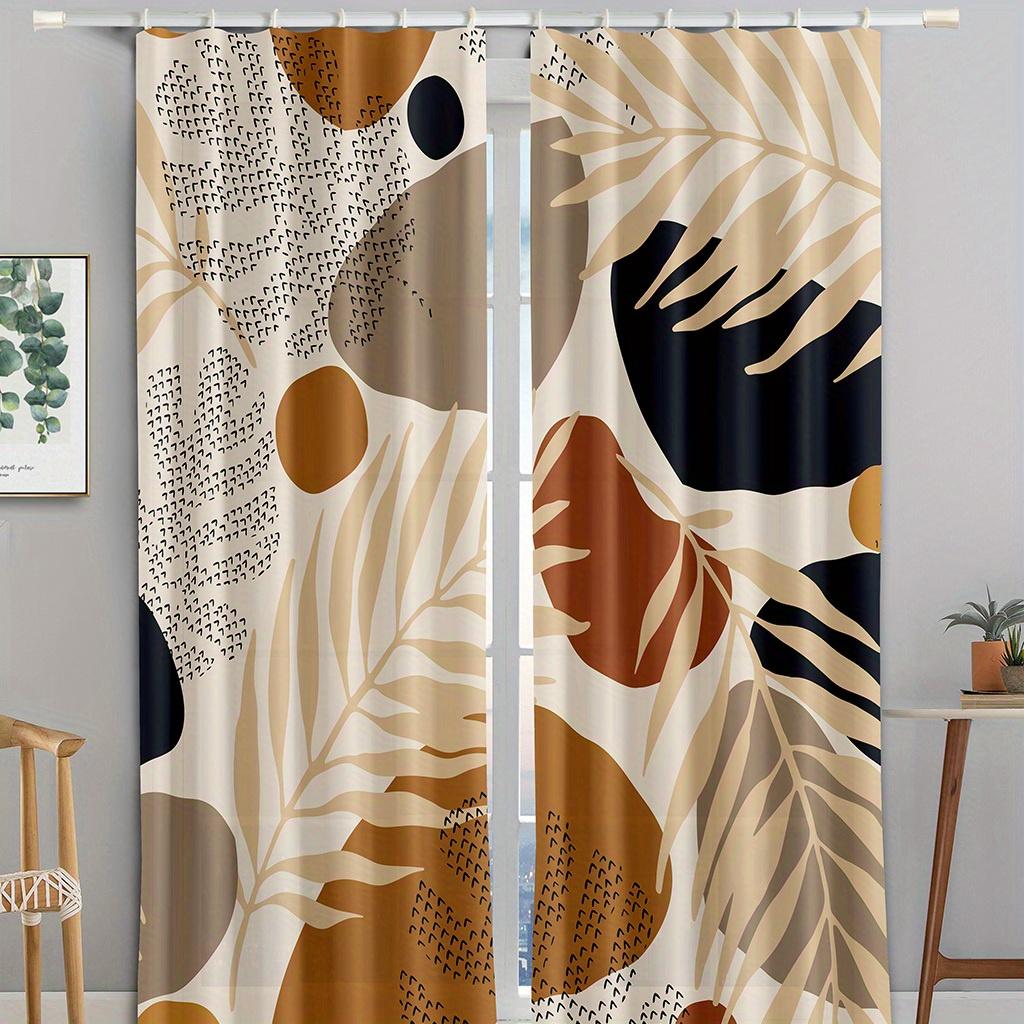 2 szt. Abstrakcyjny Geometryczny Nadruk Artystyczny Zasłony z Kieszeniami na Karnisz Drukowane Cyfrowo Zasłony do Salonu Sypialni Gabinetu Jadalni