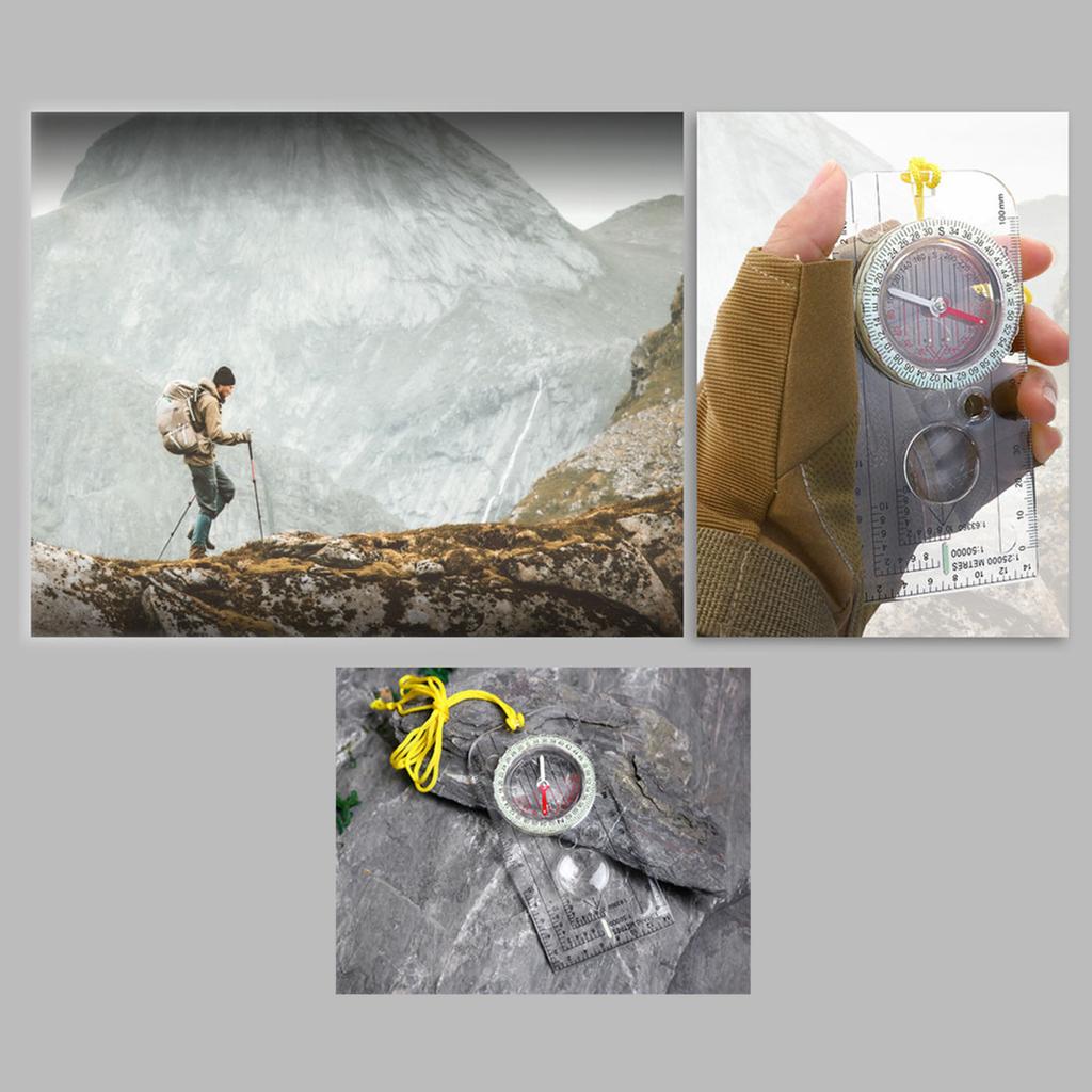 Practical Outdoor Compasses Acrylic Orienteering Compasses with Scale Hiking Backpacking Compasses for Map Reading
