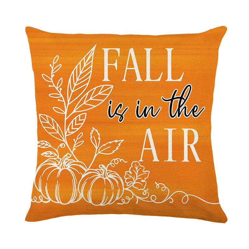 

1pc Cozy Cushion Cover with Maple leaves Pumpkin Pattern for Festival Party Sofa Living Room Bedroom Ornament Fall Themed 45x45cm