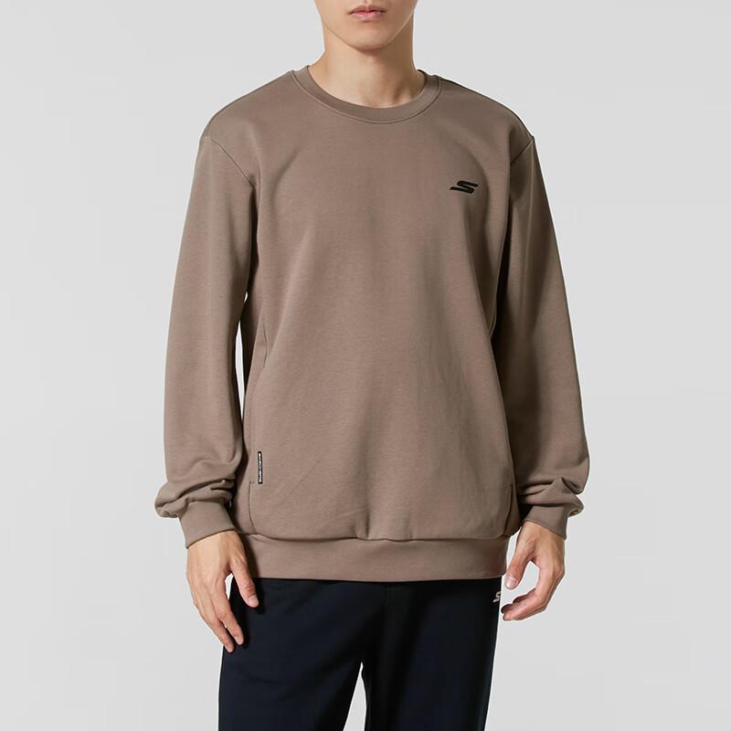 Skechers Comfort Sports Series Solid Color Comfortable Long Sleeve Breathable Sweatshirt Men Sweatshirt P425M017-00YF