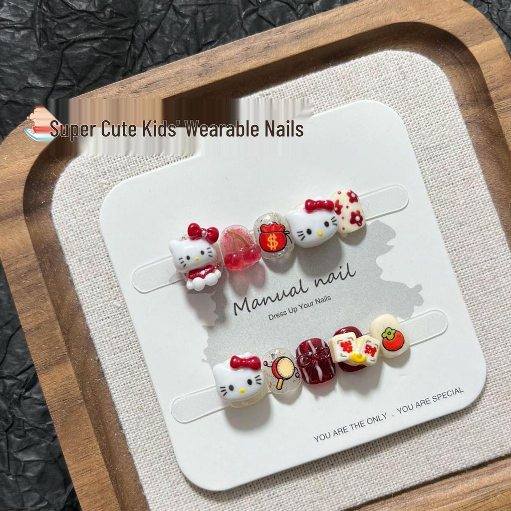 Handgemachte Niedliche Cartoon Kurze Runde Kinder Nagelkunst Aufkleber (Abnehmbar) - S132